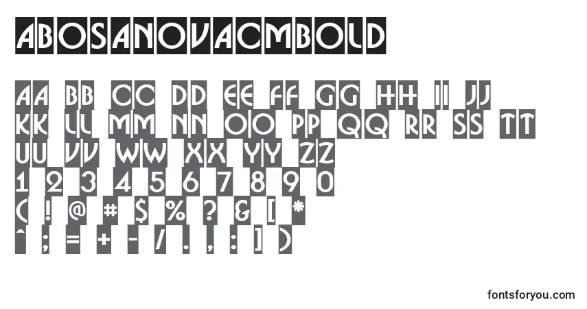 A fonte ABosanovacmBold – alfabeto, números, caracteres especiais