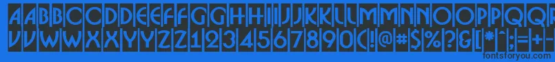 ABosanovacmBold-Schriftart – Schwarze Schriften auf blauem Hintergrund