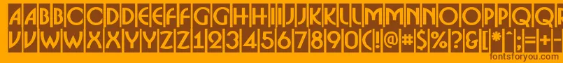 ABosanovacmBold-Schriftart – Braune Schriften auf orangefarbenem Hintergrund