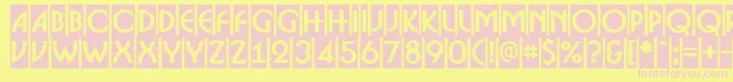ABosanovacmBold-fontti – vaaleanpunaiset fontit keltaisella taustalla