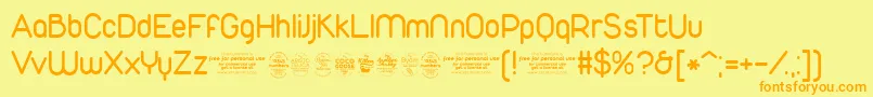 DuepuntozeroRegularTrial Font – Orange Fonts on Yellow Background