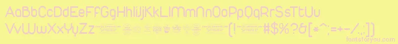 DuepuntozeroRegularTrial-fontti – vaaleanpunaiset fontit keltaisella taustalla