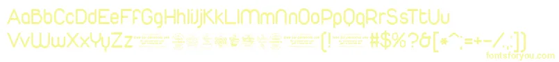 DuepuntozeroRegularTrial-Schriftart – Gelbe Schriften auf weißem Hintergrund