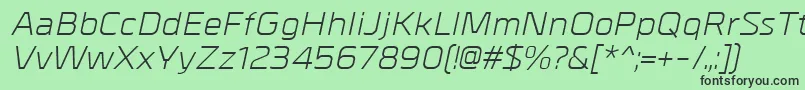 フォントMetralItalic – 緑の背景に黒い文字