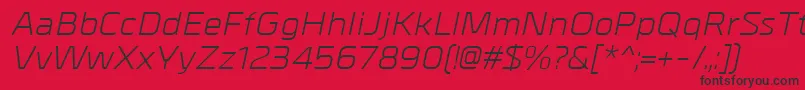 Czcionka MetralItalic – czarne czcionki na czerwonym tle