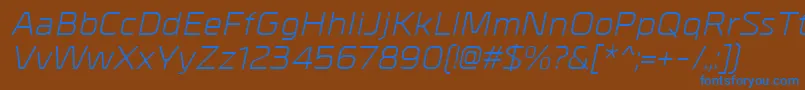 MetralItalic Font – Blue Fonts on Brown Background