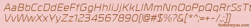 Czcionka MetralItalic – brązowe czcionki na różowym tle