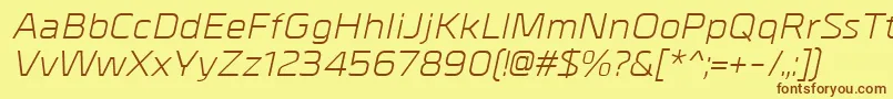 MetralItalic Font – Brown Fonts on Yellow Background