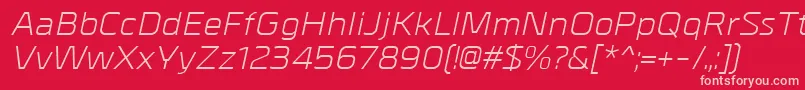 MetralItalic-fontti – vaaleanpunaiset fontit punaisella taustalla