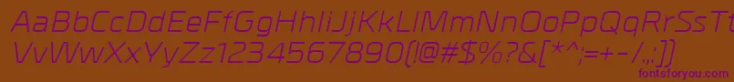 MetralItalic Font – Purple Fonts on Brown Background