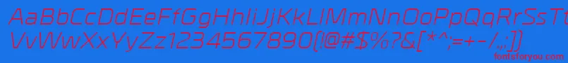 MetralItalic Font – Red Fonts on Blue Background