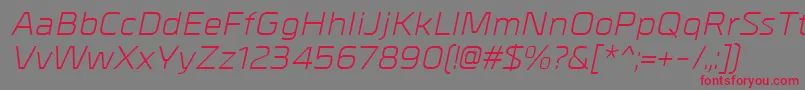 MetralItalic-fontti – punaiset fontit harmaalla taustalla