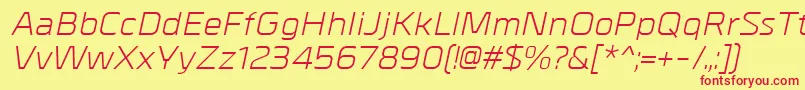 fuente MetralItalic – Fuentes Rojas Sobre Fondo Amarillo
