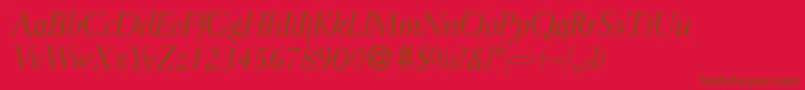 I772RomanItalic Font – Brown Fonts on Red Background