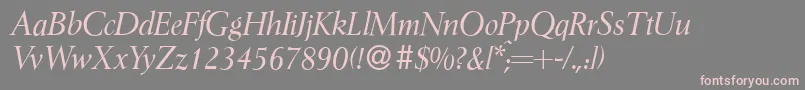 I772RomanItalic Font – Pink Fonts on Gray Background