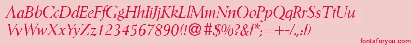 fuente I772RomanItalic – Fuentes Rojas Sobre Fondo Rosa