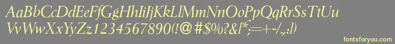 I772RomanItalic Font – Yellow Fonts on Gray Background