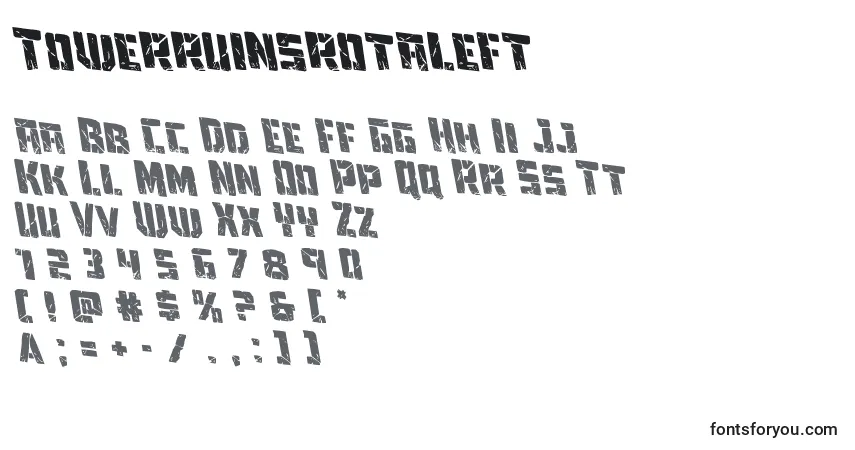 Schriftart Towerruinsrotaleft – Alphabet, Zahlen, spezielle Symbole