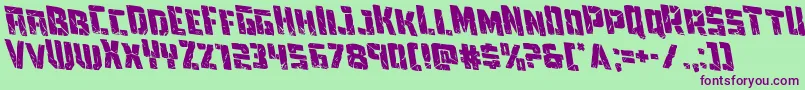 Towerruinsrotaleft Font – Purple Fonts on Green Background