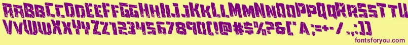 Towerruinsrotaleft Font – Purple Fonts on Yellow Background