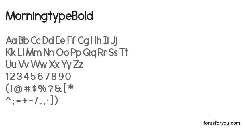 Schriftart MorningtypeBold – Alphabet, Zahlen, spezielle Symbole