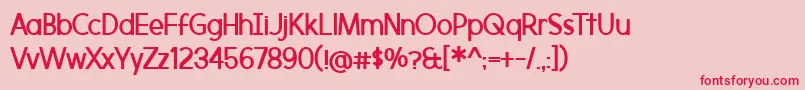 Czcionka MorningtypeBold – czerwone czcionki na różowym tle