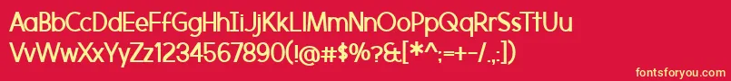 フォントMorningtypeBold – 黄色の文字、赤い背景