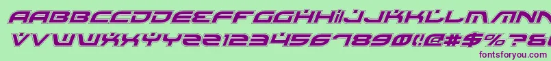 Czcionka BattlefieldProItalic – fioletowe czcionki na zielonym tle