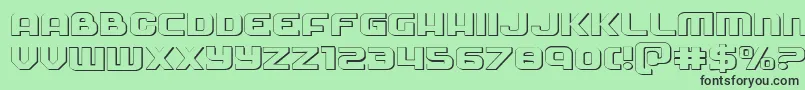 Soldier3Dexpand-fontti – mustat fontit vihreällä taustalla