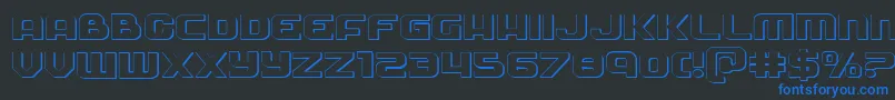 Шрифт Soldier3Dexpand – синие шрифты на чёрном фоне