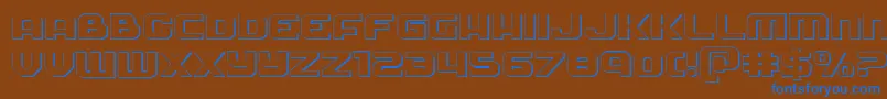 Soldier3Dexpand-fontti – siniset fontit ruskealla taustalla