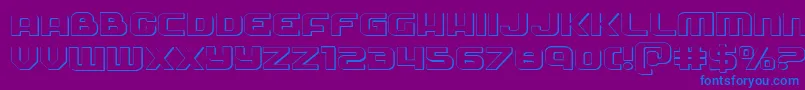 Soldier3Dexpand-fontti – siniset fontit violetilla taustalla
