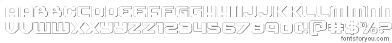 フォントSoldier3Dexpand – 白い背景に灰色の文字
