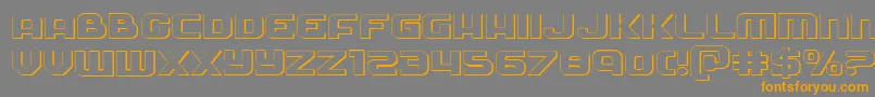 Soldier3Dexpand-Schriftart – Orangefarbene Schriften auf grauem Hintergrund
