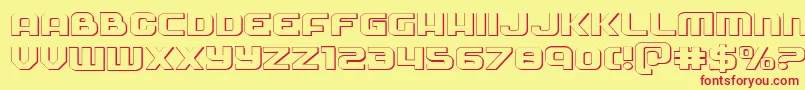 Soldier3Dexpand-fontti – punaiset fontit keltaisella taustalla