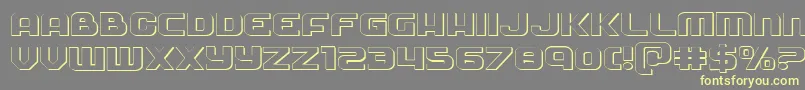 Soldier3Dexpand-Schriftart – Gelbe Schriften auf grauem Hintergrund