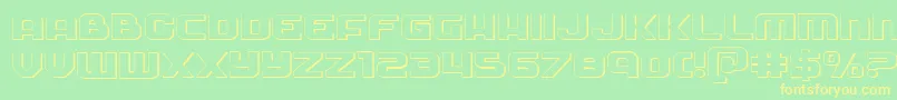 Soldier3Dexpand-fontti – keltaiset fontit vihreällä taustalla