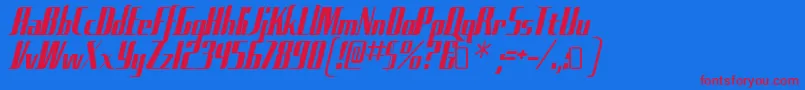 SadfilmsRegular Font – Red Fonts on Blue Background