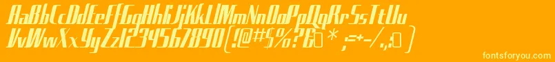 Fonte SadfilmsRegular – fontes amarelas em um fundo laranja