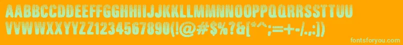 Fonte RuggedRide – fontes verdes em um fundo laranja