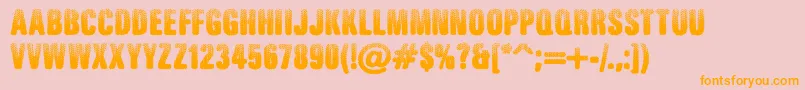 RuggedRide-fontti – oranssit fontit vaaleanpunaisella taustalla