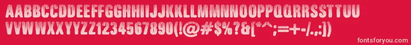 RuggedRide Font – Pink Fonts on Red Background