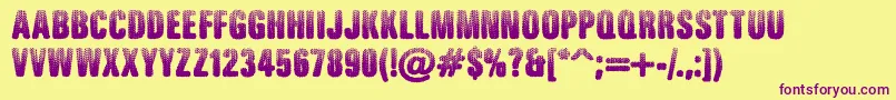RuggedRide Font – Purple Fonts on Yellow Background