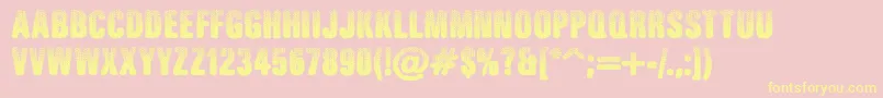 RuggedRide Font – Yellow Fonts on Pink Background