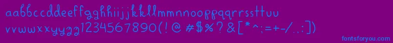 AlrightScrapbooky Font – Blue Fonts on Purple Background