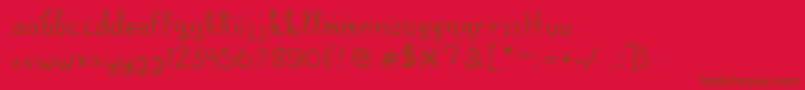 AlrightScrapbooky Font – Brown Fonts on Red Background