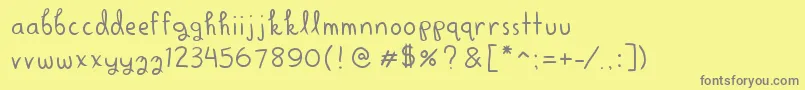 AlrightScrapbooky Font – Gray Fonts on Yellow Background