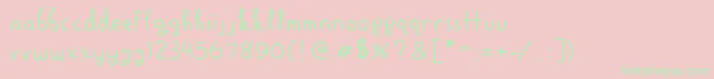 AlrightScrapbooky-Schriftart – Grüne Schriften auf rosa Hintergrund