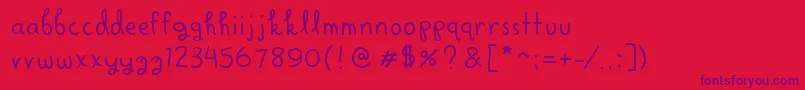 AlrightScrapbooky Font – Purple Fonts on Red Background