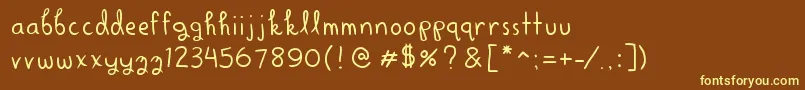 AlrightScrapbooky Font – Yellow Fonts on Brown Background